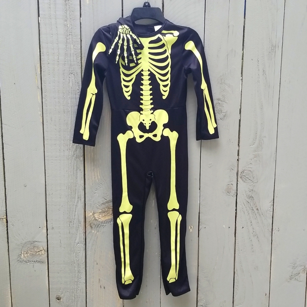 🇺🇦 New Skeleton onesie costume + Gloves Glowing in dark New